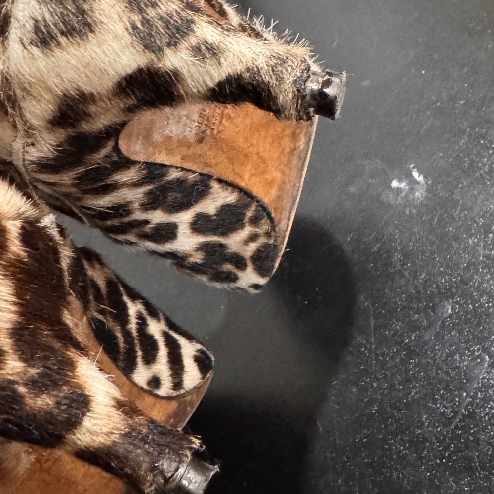 Boden leopard print leather ankle boots size 39/8.5 made in Spain - Picture 7 of 9